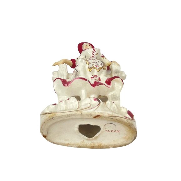 Vintage Hand-Painted Ceramic Figurine Of Woman In Red Bonnet & Dress - Picture 7 of 8